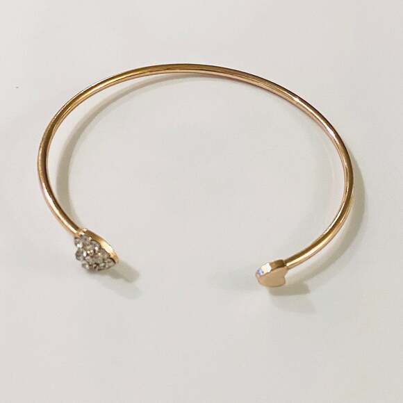 Rhinestone Heart Cuff Bracelet - Picture 2 of 2